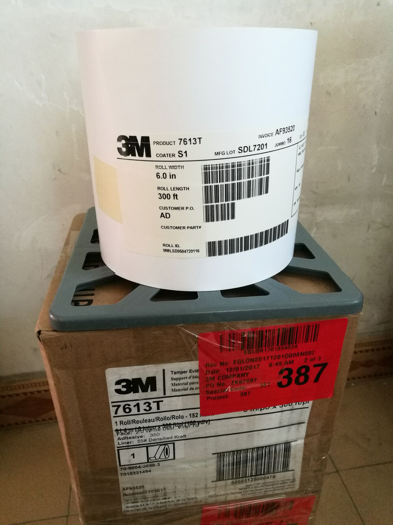 3m7613T标签/3M标签/3M7613T标签不干胶